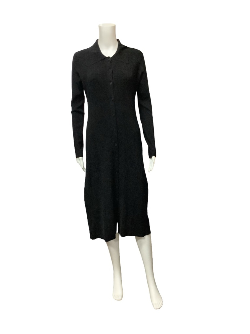 L'agence Ribbed Collared Midi Length Dress w/Tags Size: M